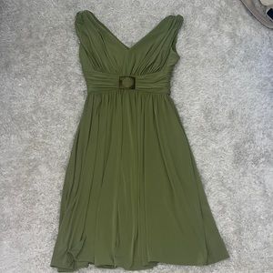 Green above the knee a line sundress